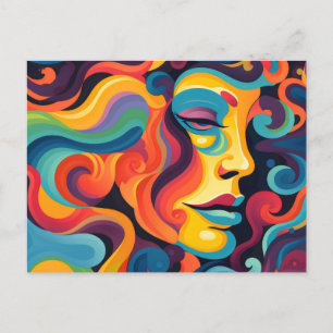 Vibrant Whirl of Emotions Postcard