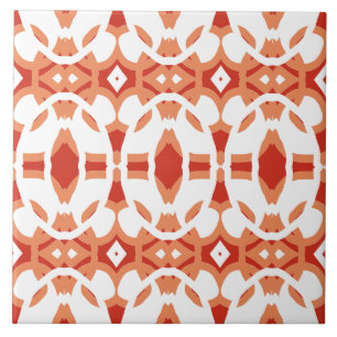 Vibrant white & red classic pattern tile