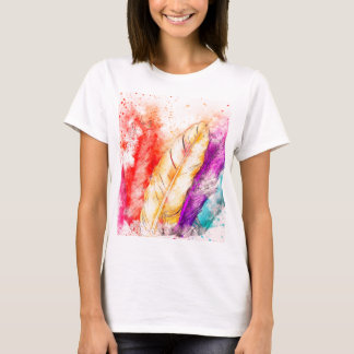 Vibrant White T-Shirt with Colourful Accents