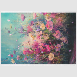 Vibrant Wild Flowers, Abstract Landscape Tissue Paper