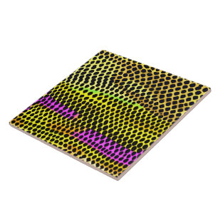 "Vibrant Wilderness" Colourful Abstract Print Tile
