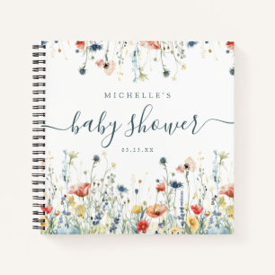 Vibrant Wildflower Baby Shower Guest Book