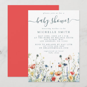 Vibrant Wildflower Baby Shower Invitation