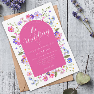 Vibrant Wildflower Boho Wedding Invitation