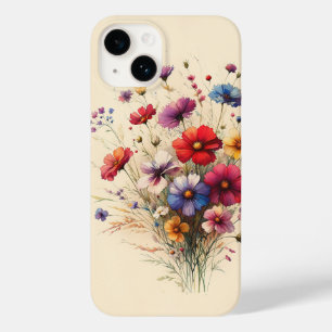 Vibrant Wildflower Bouquet Artistic Floral Cream A Case-Mate iPhone 14 Case