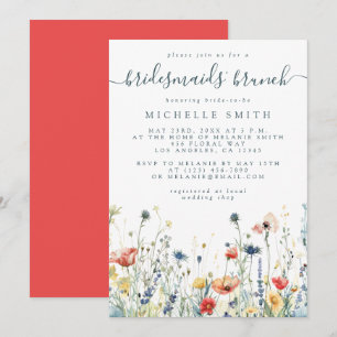Vibrant Wildflower Bridesmaids Brunch Invitation