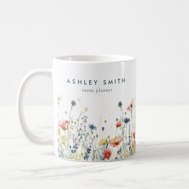 Vibrant Wildflower Business Coffee Mug (Left)