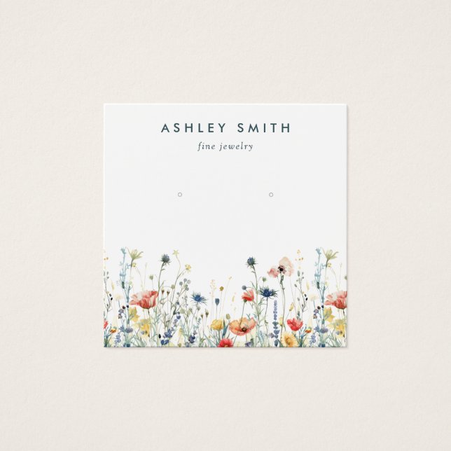 Vibrant Wildflower Earring Display Card (Front)