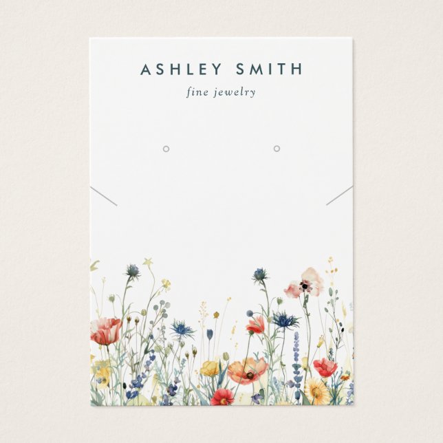 Vibrant Wildflower Earring Necklace Display Card (Front)