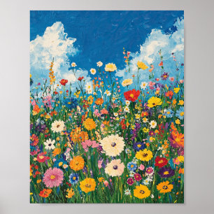 Vibrant Wildflower Field Impressionist Poster Wall