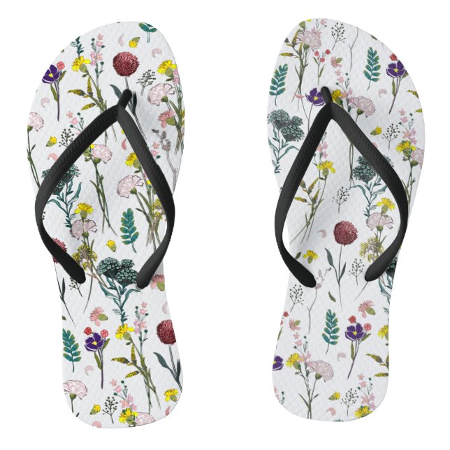 Vibrant Wildflower  Flip Flops (Footbed)