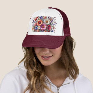 Vibrant Wildflower Garden Floral Colourful Summer Trucker Hat
