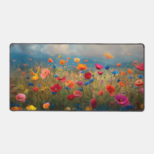 Vibrant Wildflower Impressionist Desk Mat