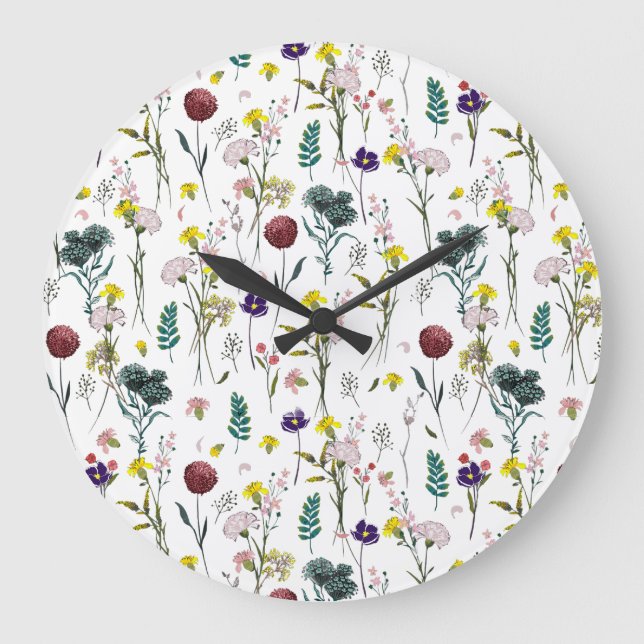 Vibrant Wildflower Large Clock (Front)
