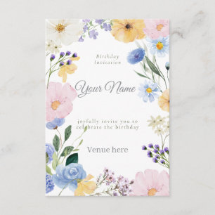 Vibrant Wildflower Meadow Birthday Invitation