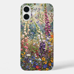 Vibrant Wildflower Meadow – Embroidered-Effect iPhone 16 Plus Case