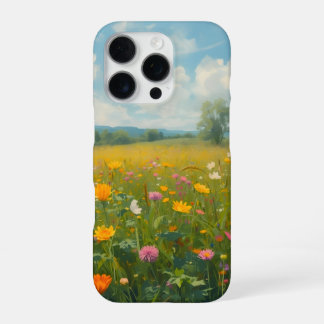 Vibrant Wildflower Meadow Oil Painting Style Flora iPhone 16 Pro Case