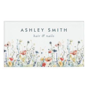 Vibrant Wildflower Name Tag