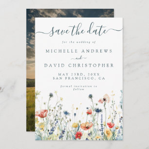 Vibrant Wildflower Photo Save The Date