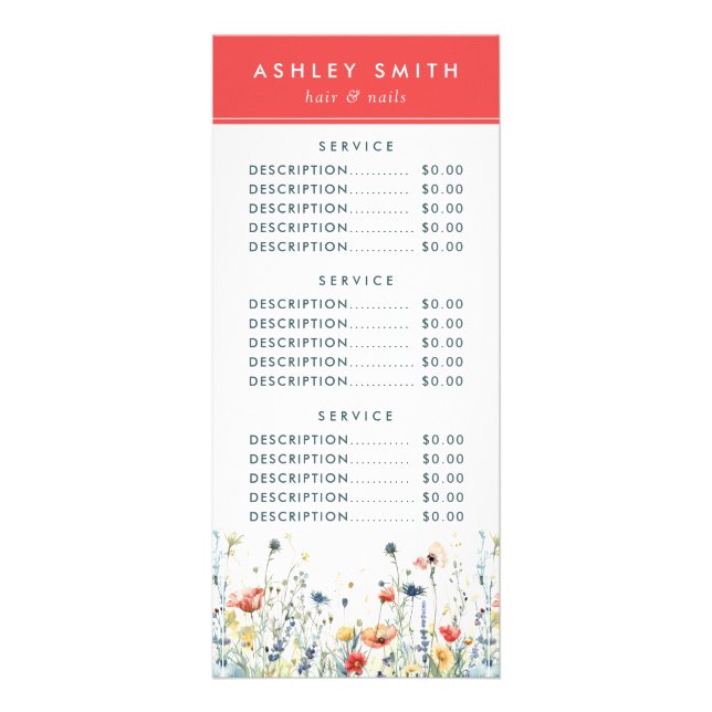 Vibrant Wildflower Rack Card (Front)