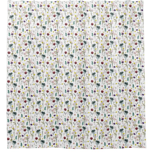 Vibrant Wildflower Shower Curtain (Front)