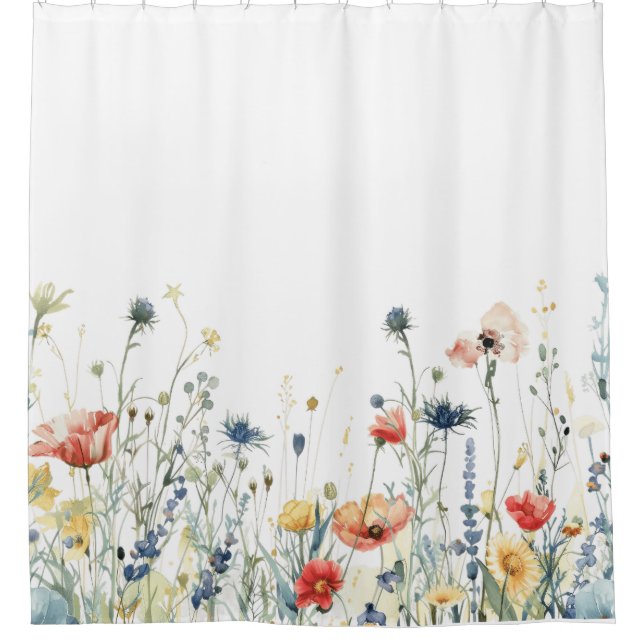 Vibrant Wildflower Shower Curtain (Front)