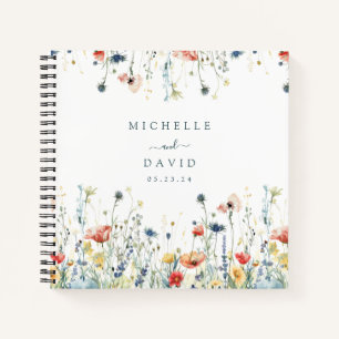 Vibrant Wildflower Wedding Guest Book