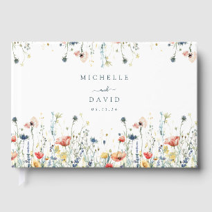 Vibrant Wildflower Wedding Guest Book