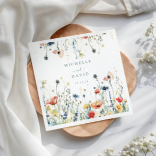 Vibrant Wildflower Wedding Napkin