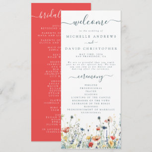 Vibrant Wildflower Wedding Programme