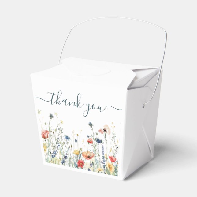 Vibrant Wildflower Wedding Thank You Favour Box (Front Side)