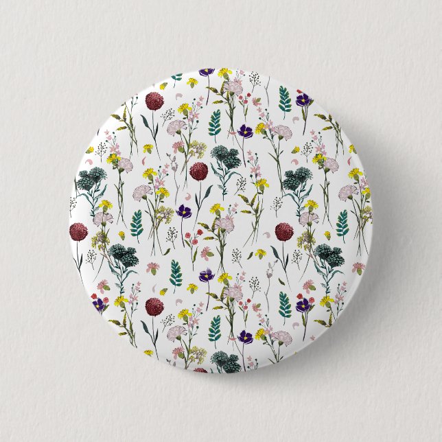 Vibrant Wildflowers 6 Cm Round Badge (Front)