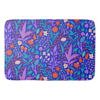 Vibrant Wildflowers Bath Mat