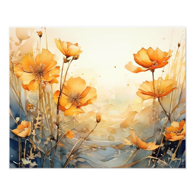 Vibrant Wildflowers Burst forth in a Sunny Field Photo Print (Front)