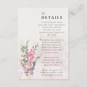 Vibrant Wildflowers Pink Violet Yellow Enclosure Card