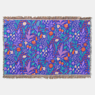 Vibrant Wildflowers Throw Blanket