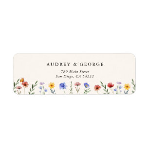 Vibrant Wildflowers Wedding Return Address