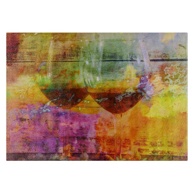 Vibrant Wine Digital Art Cutting Board (Front)