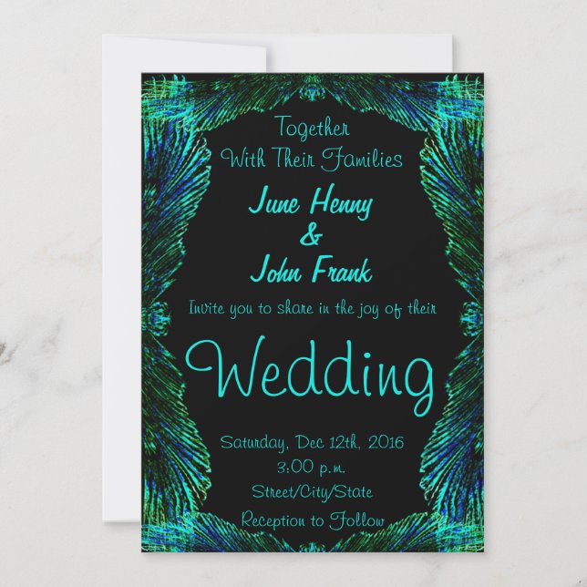 Vibrant Wings Wedding Invitation (Front)
