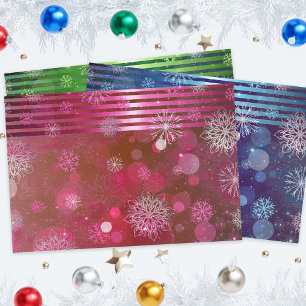 Vibrant Winter Wonderland Snowflake Holiday Wrapping Paper Sheet