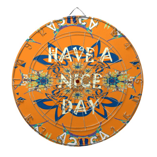 Vibrant Wishes: Have a Nice Day Art Print Design Dartboard (Front)