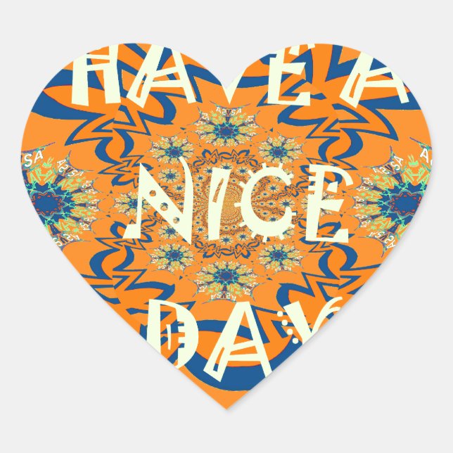 Vibrant Wishes: Have a Nice Day Art Print Design Heart Sticker (Front)