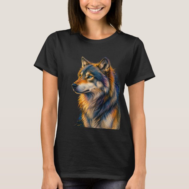 Vibrant Wolf Sunset Women's T-Shirt (Front)
