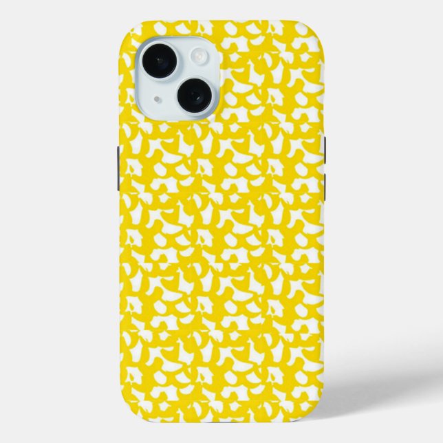 Vibrant Yellow Abstract Pattern Art Case-Mate iPhone Case (Back)