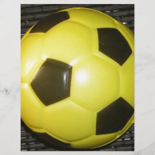 Vibrant Yellow and Black Football (Soccer) Art