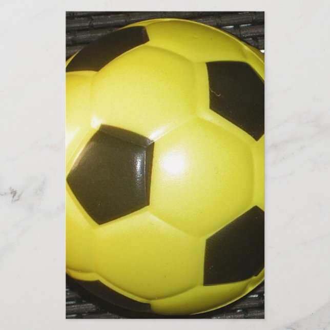 Vibrant Yellow and Black Football (Soccer) Art (Front)