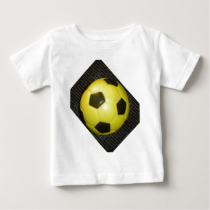 Vibrant Yellow and Black Football (Soccer) Art Baby T-Shirt