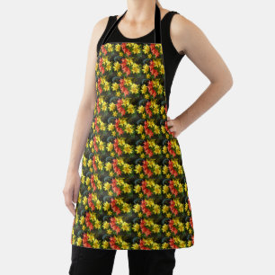 Vibrant Yellow and Red Lily Colour Kitchen Apron