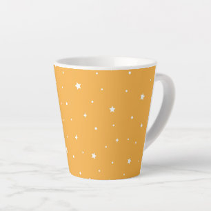 Vibrant Yellow And White Galaxy Stars Graphic Latte Mug