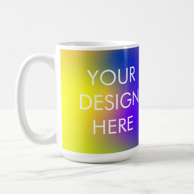 Vibrant Yellow & Blue Custom Mug – Retro Gradient  (Left)